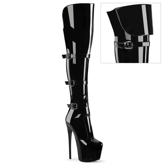 JUBILANT-3018 7" Heel, 3" PF Triple Buckle Strap OTK Boot, Side