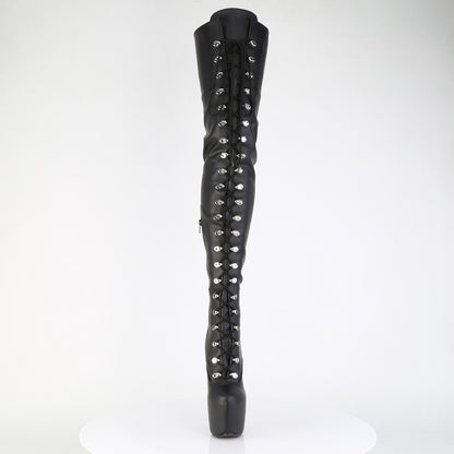 JUBILANT-4012 7" Heel, 3" Concealed PF Lace-Up Crotch Boot, Side Zip