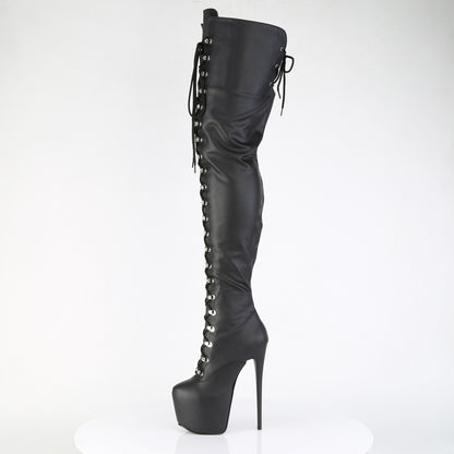 JUBILANT-4012 7" Heel, 3" Concealed PF Lace-Up Crotch Boot, Side Zip