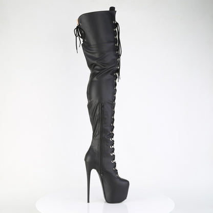 JUBILANT-4012 7" Heel, 3" Concealed PF Lace-Up Crotch Boot, Side Zip