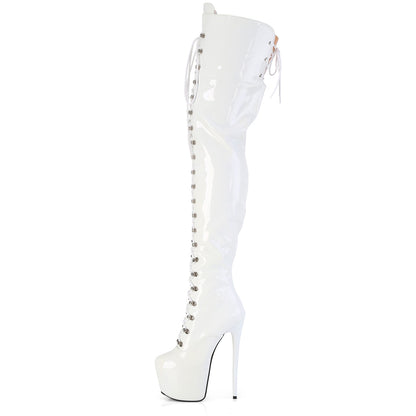 JUBILANT-4012 7" Heel, 3" Concealed PF Lace-Up Crotch Boot, Side Zip
