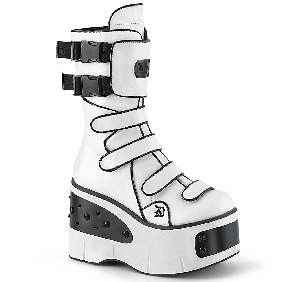 KERA-108 **4 1/2" Platform Strappy Mid-Calf Boot, Inside Zip