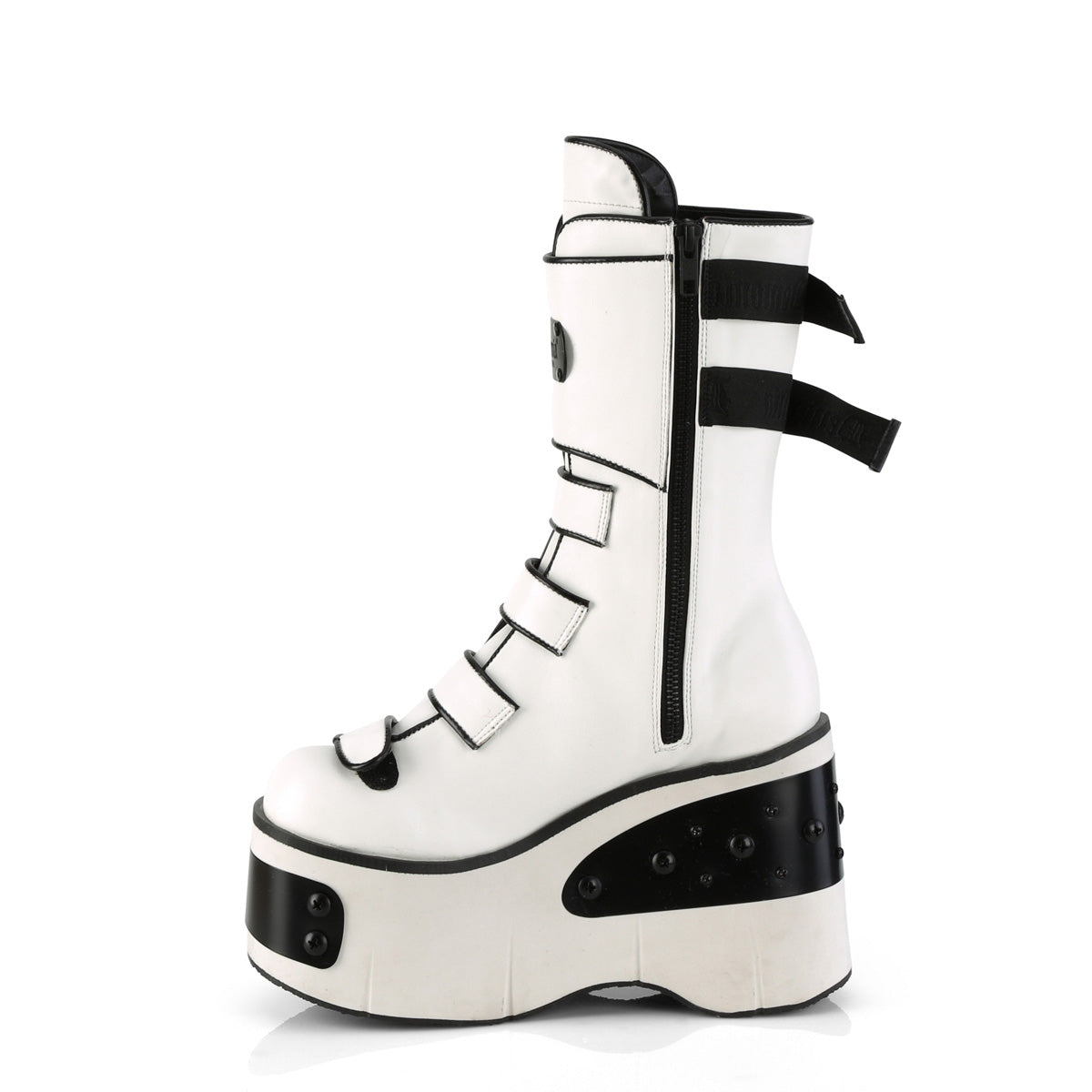 KERA-108 **4 1/2" Platform Strappy Mid-Calf Boot, Inside Zip