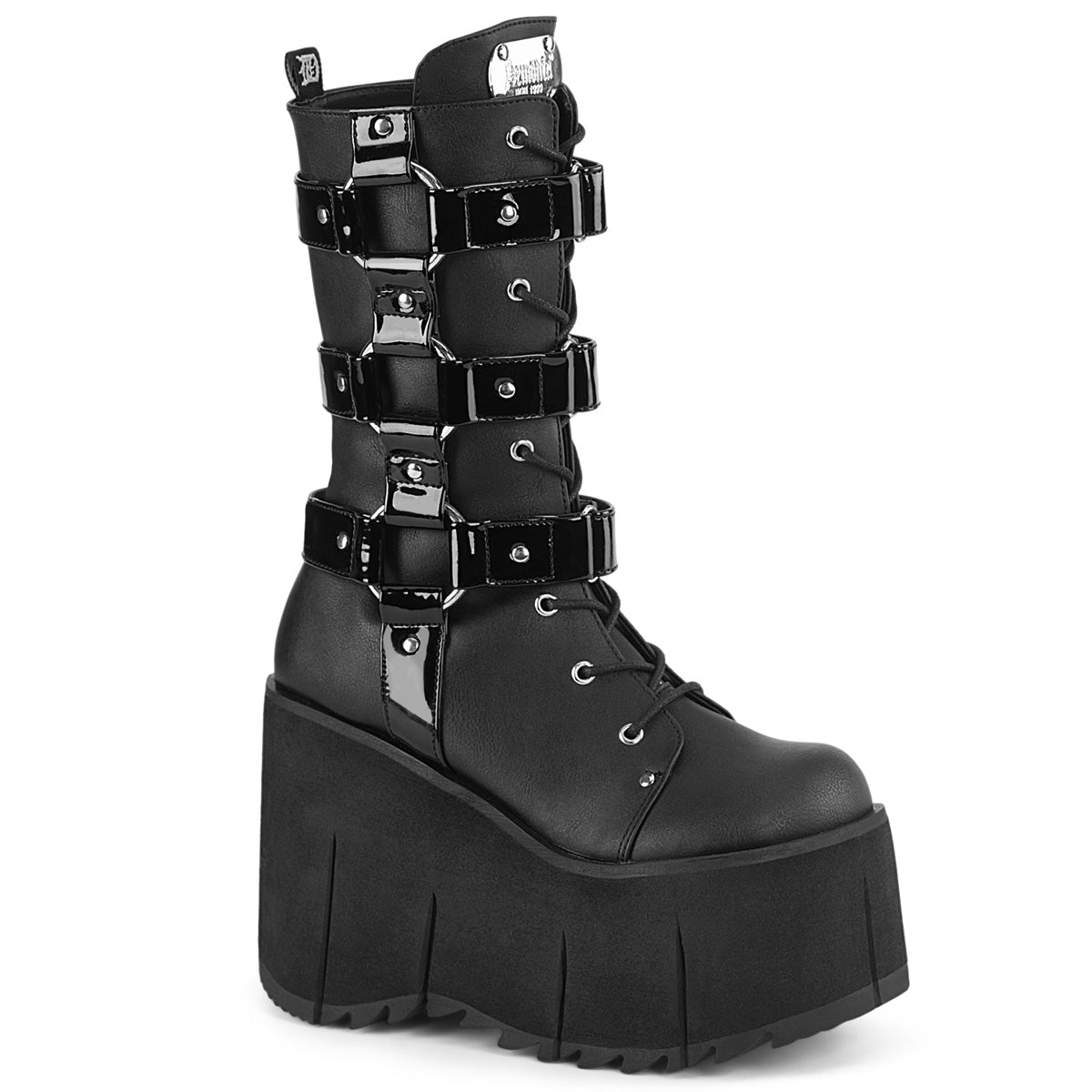 KERA-110 *4 1/2" Platform Lace-Up Mid-Calf Boot, Inside Zip