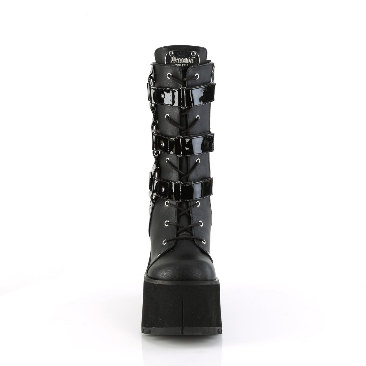 KERA-110 *4 1/2" Platform Lace-Up Mid-Calf Boot, Inside Zip
