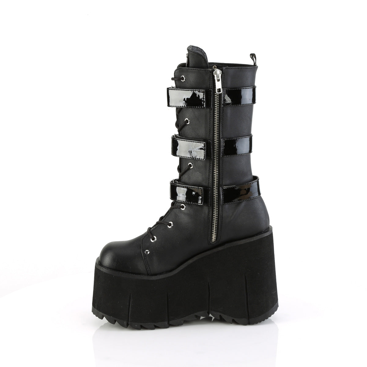 KERA-110 *4 1/2" Platform Lace-Up Mid-Calf Boot, Inside Zip