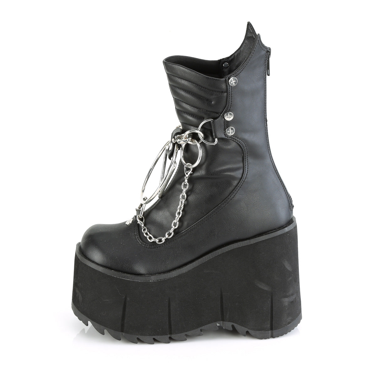 KERA-130 **4 1/2" Platform Calf High Boot, Metal Back Zip