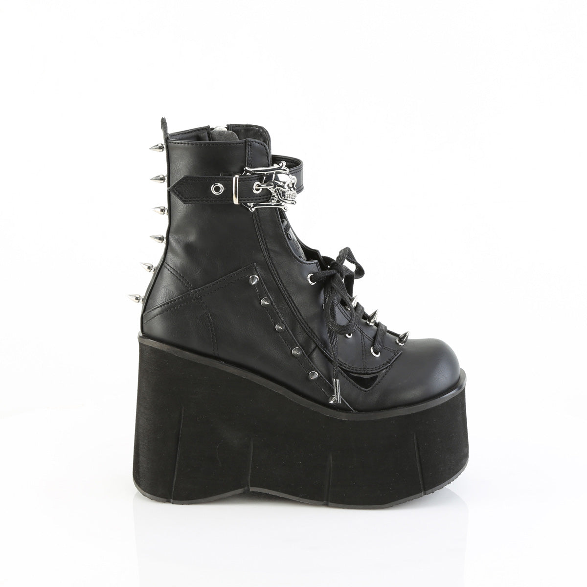 KERA-150 *4 1/2" Platform Lace-Up Ankle Boot,Inside Metal Zip
