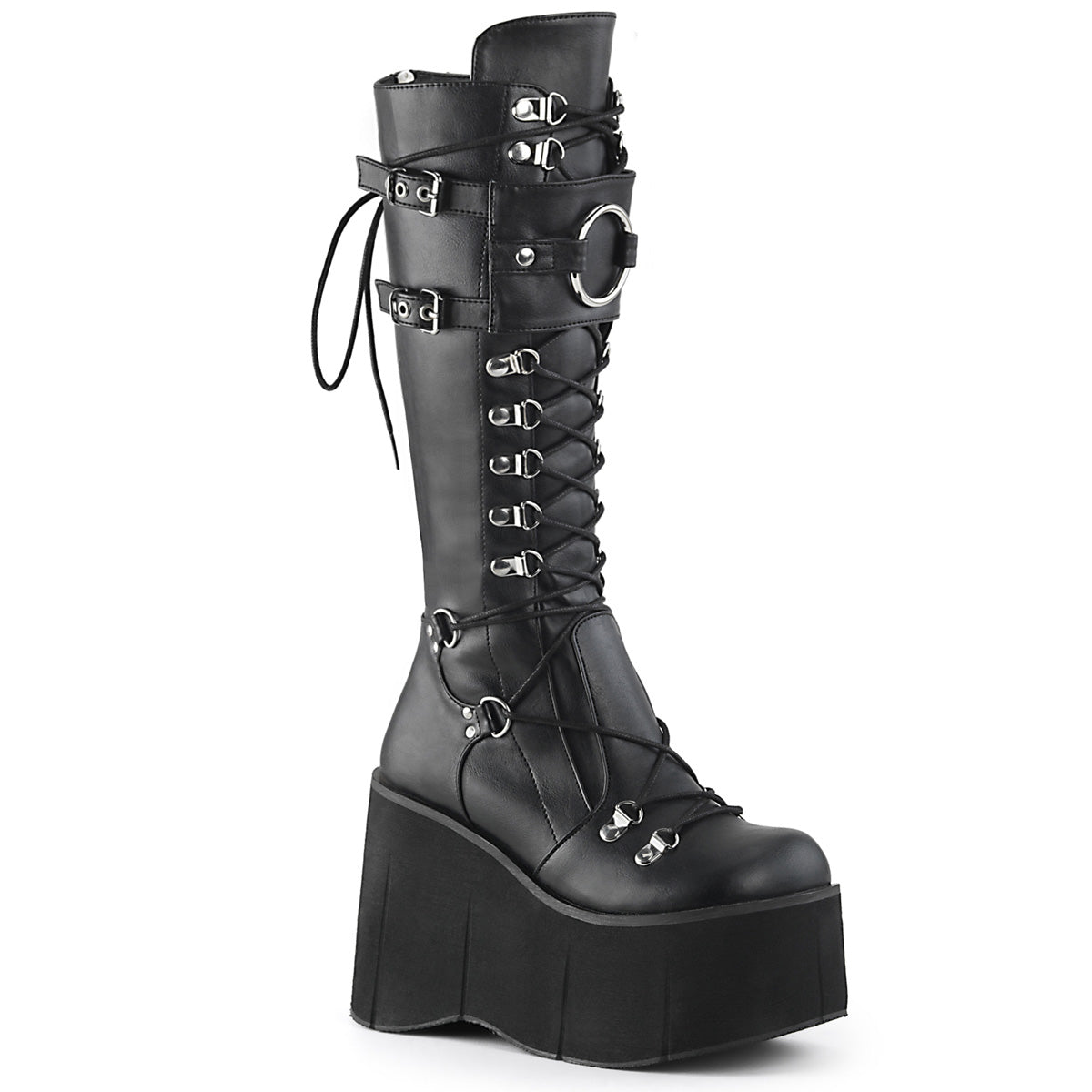 KERA-200 4 1/2"PF Lace-Up Knee High Boots w/ Shield, Back Zip