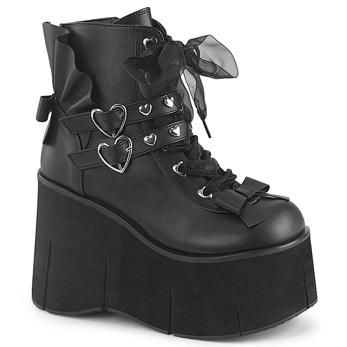 KERA-55 4 1/2" Platform Lace-Up Ankle Boot,Inside Metal Zip