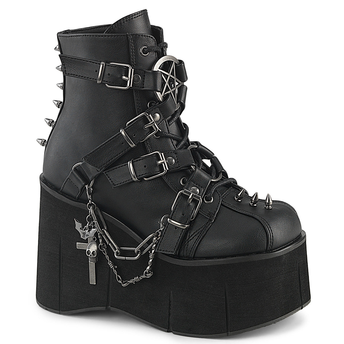 KERA-68 4 1/2" Platform Lace-Up Ankle Boot,Inside Metal Zip