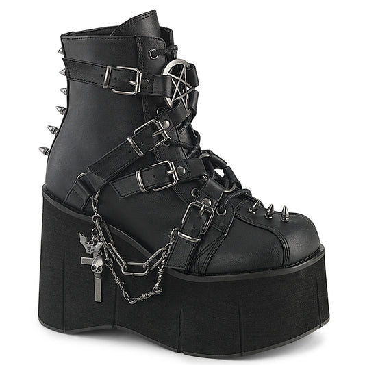 KERA-68 4 1/2" Platform Lace-Up Ankle Boot,Inside Metal Zip