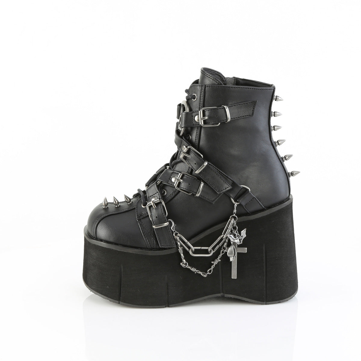 KERA-68 4 1/2" Platform Lace-Up Ankle Boot,Inside Metal Zip