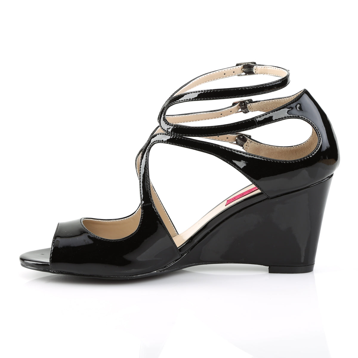KIMBERLY-04 *3" Strappy Wedge Sandal W/ Cutout Detail
