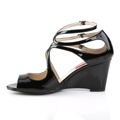 KIMBERLY-04 *3" Strappy Wedge Sandal W/ Cutout Detail