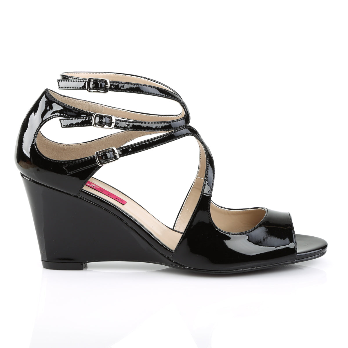 KIMBERLY-04 *3" Strappy Wedge Sandal W/ Cutout Detail