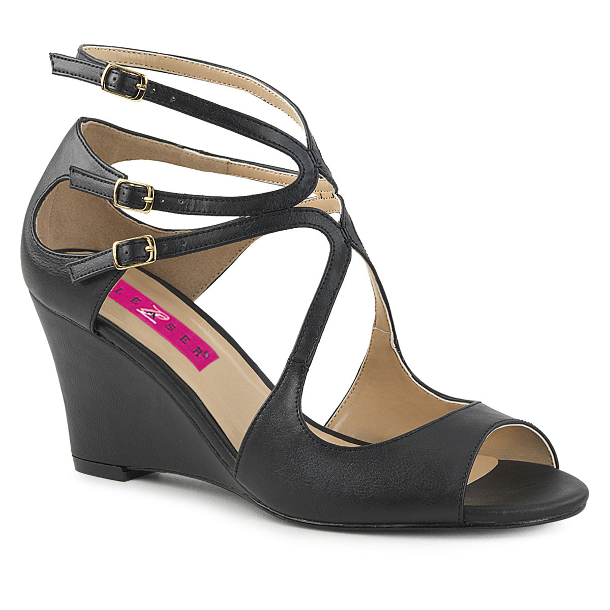 KIMBERLY-04 *3" Strappy Wedge Sandal W/ Cutout Detail