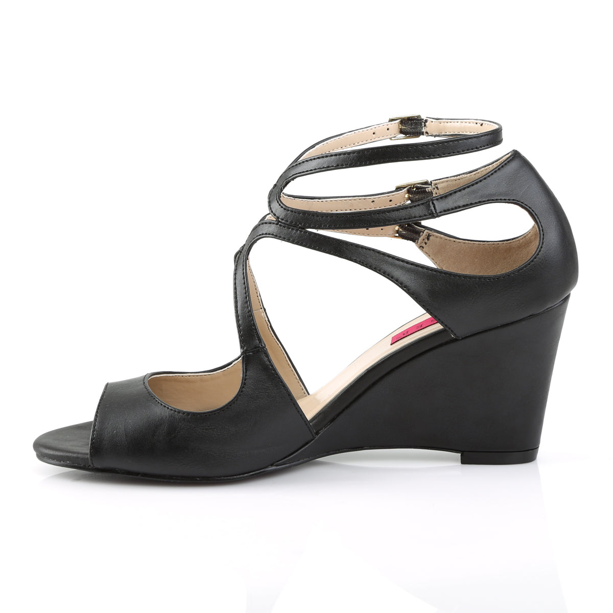 KIMBERLY-04 *3" Strappy Wedge Sandal W/ Cutout Detail