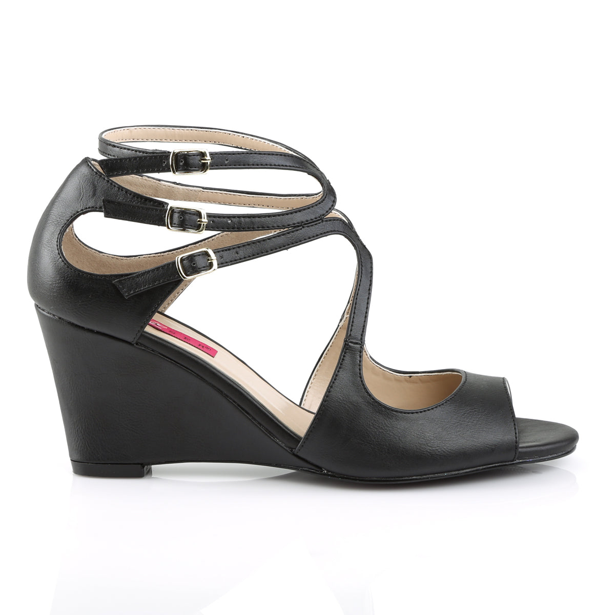 KIMBERLY-04 *3" Strappy Wedge Sandal W/ Cutout Detail