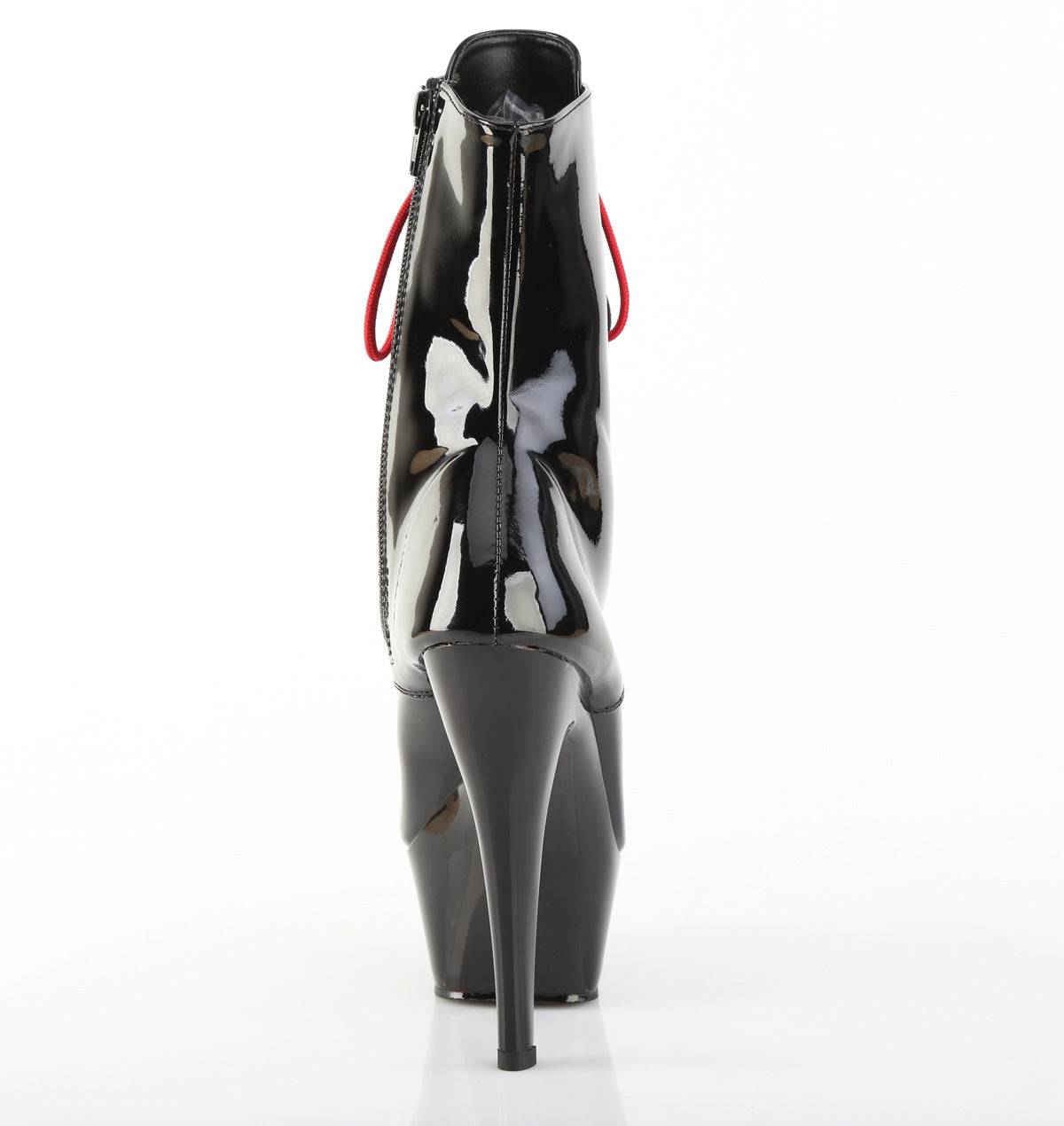 KISS-1020-1 **6" Stiletto Heel Lace-Up PF Ankle Bt, Side Zip