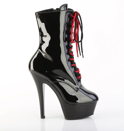 KISS-1020-1 **6" Stiletto Heel Lace-Up PF Ankle Bt, Side Zip