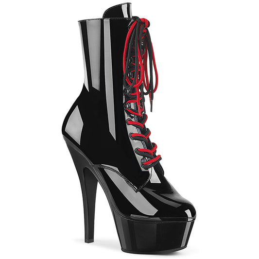 KISS-1020-1 **6" Stiletto Heel Lace-Up PF Ankle Bt, Side Zip