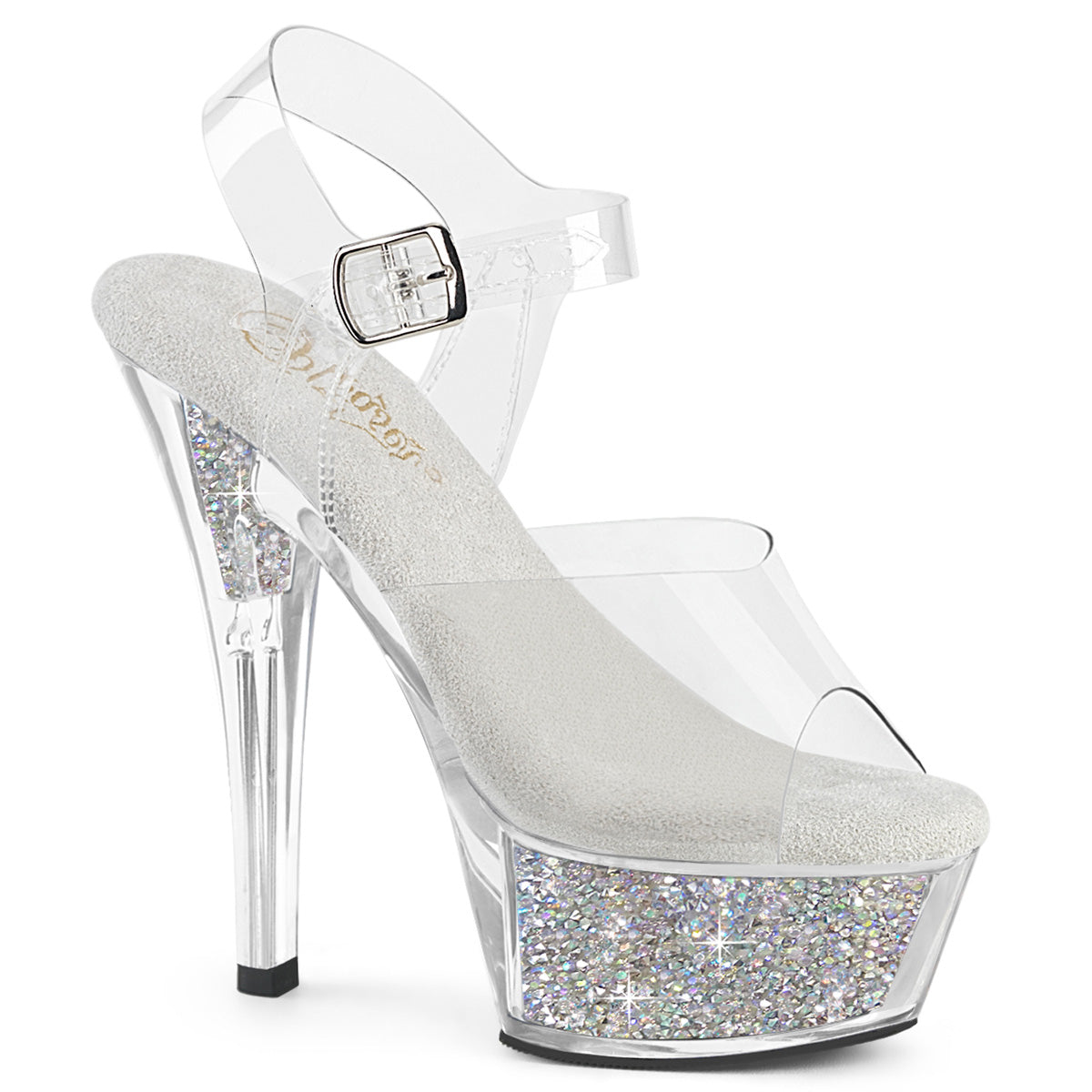 KISS-208RSI 6" Heel, 1 3/4" PF Ankle Strap Sandal w/RS Inserts