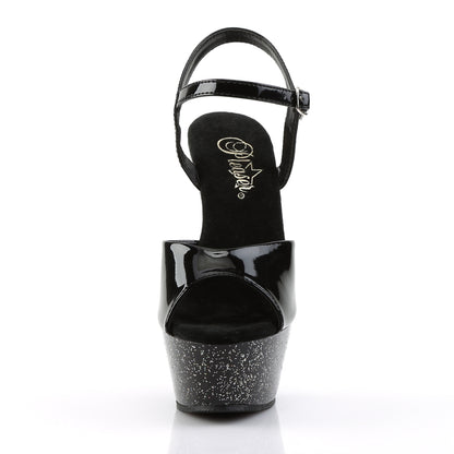 KISS-209MG *6" Heel, 1 3/4" PF Ankle Strap Sandal w/Mini Glitter