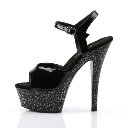 KISS-209MG *6" Heel, 1 3/4" PF Ankle Strap Sandal w/Mini Glitter
