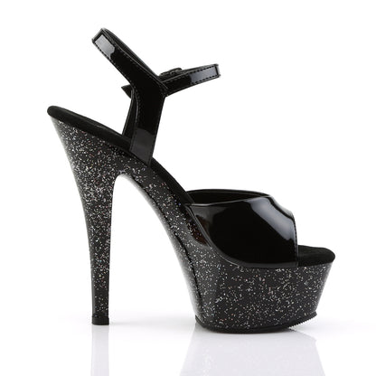 KISS-209MG *6" Heel, 1 3/4" PF Ankle Strap Sandal w/Mini Glitter