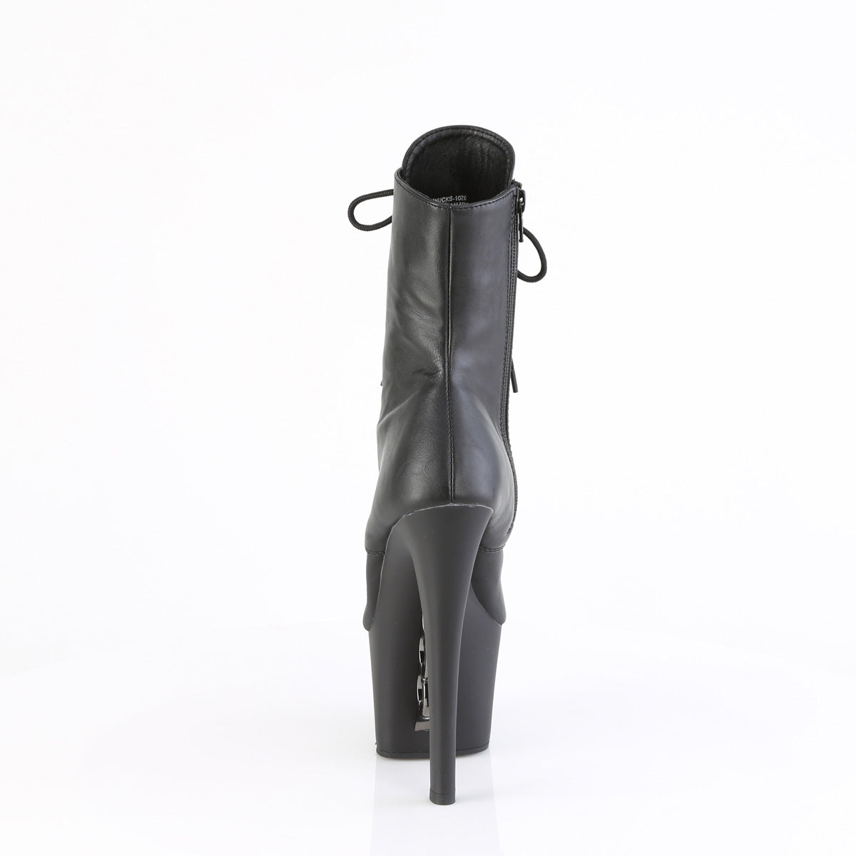 KNUCKS-1020 *7" Heel, 2 3/4" PF Ankle Boot w/Brass Knuckles, Side Zip