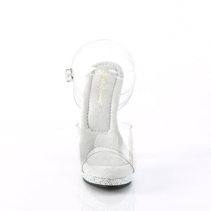 LIP-108DM 5" Heel, 3/4" PF Ankle Strap Sandal W/ Rhinestones