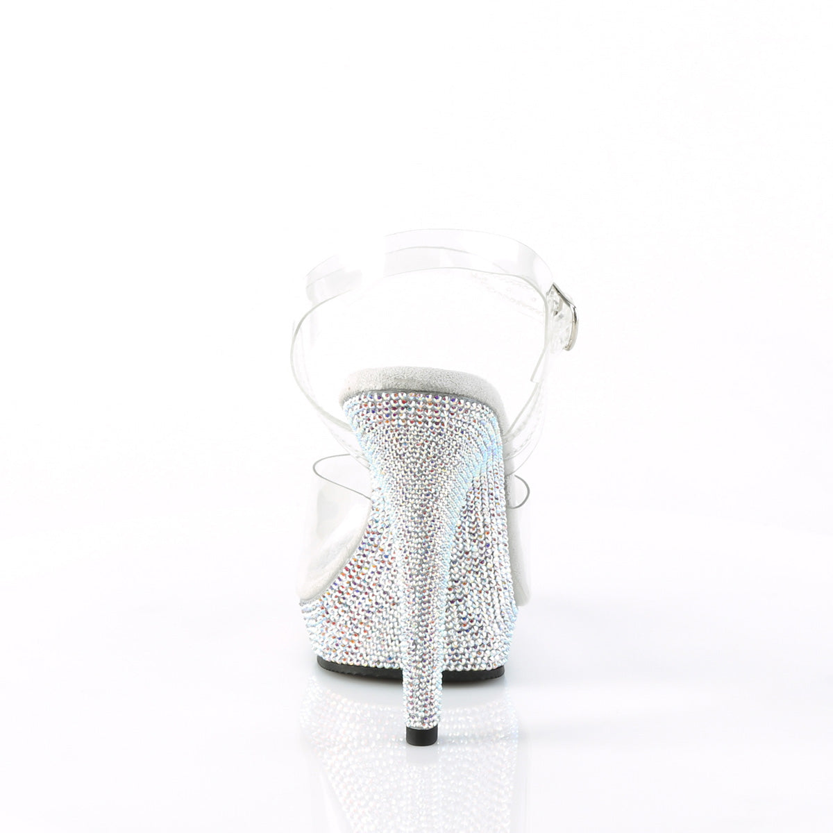 LIP-108DM 5" Heel, 3/4" PF Ankle Strap Sandal W/ Rhinestones
