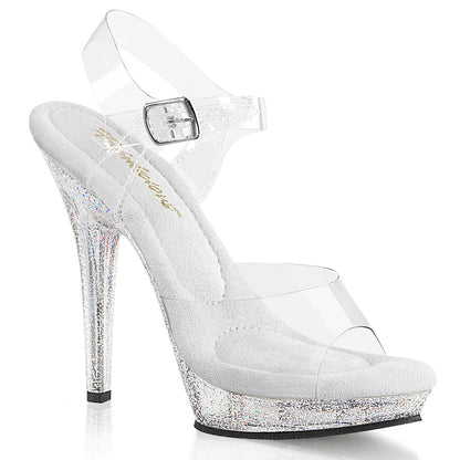 LIP-108MG 5" Heel, 3/4" PF Ankle Strap Sandal W/Mini Glitters