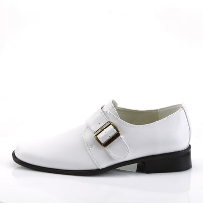 LOAFER-12 **1 " Men's White PU Costume Classic Loafer w/A Side Buckle