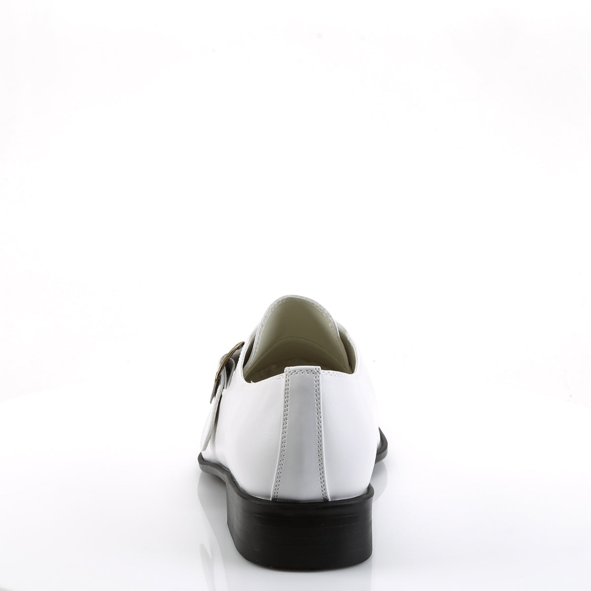 LOAFER-12 **1 " Men's White PU Costume Classic Loafer w/A Side Buckle