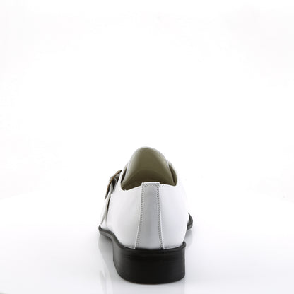 LOAFER-12 **1 " Men's White PU Costume Classic Loafer w/A Side Buckle