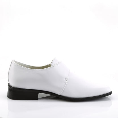 LOAFER-12 **1 " Men's White PU Costume Classic Loafer w/A Side Buckle