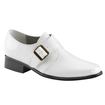 LOAFER-12 **1 " Men's White PU Costume Classic Loafer w/A Side Buckle