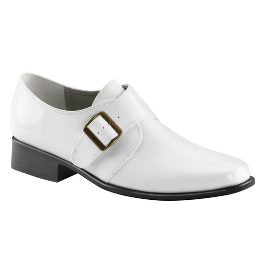 LOAFER-12 **1 " Men's White PU Costume Classic Loafer w/A Side Buckle