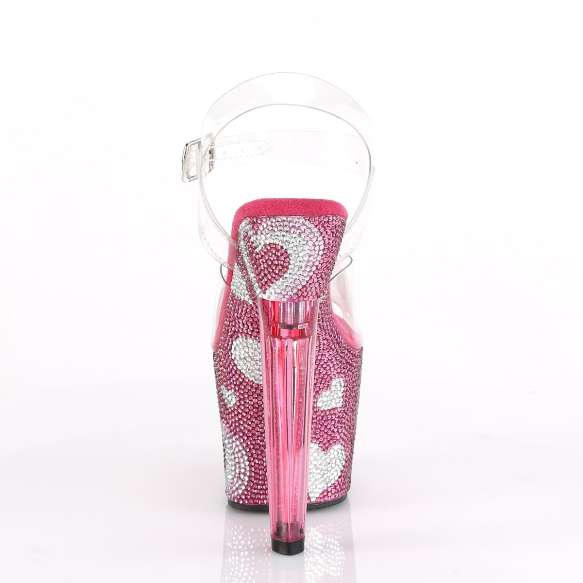 LOVESICK-708HEART 7" Heel, 3 1/4" PF Ankle Strap Sandal w/ RS Hearts