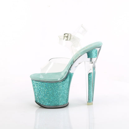 LOVESICK-708SG *7" Heel, 3 1/4" PF Ankle Strap Sandal w/Iridescent Glitters