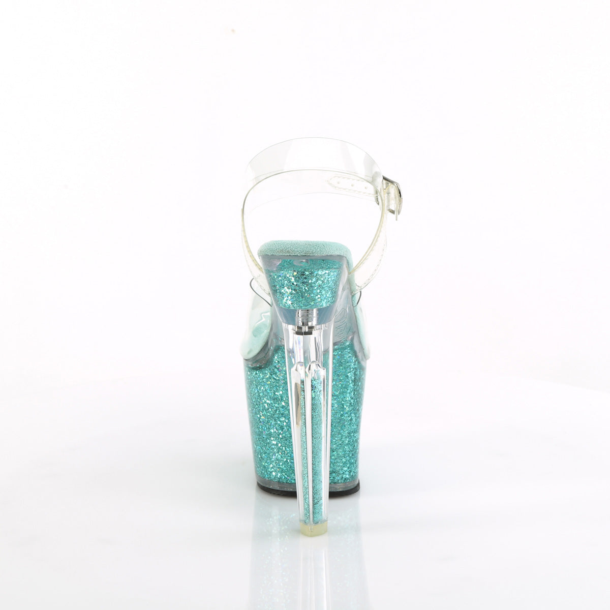 LOVESICK-708SG *7" Heel, 3 1/4" PF Ankle Strap Sandal w/Iridescent Glitters