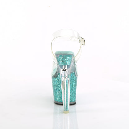 LOVESICK-708SG *7" Heel, 3 1/4" PF Ankle Strap Sandal w/Iridescent Glitters