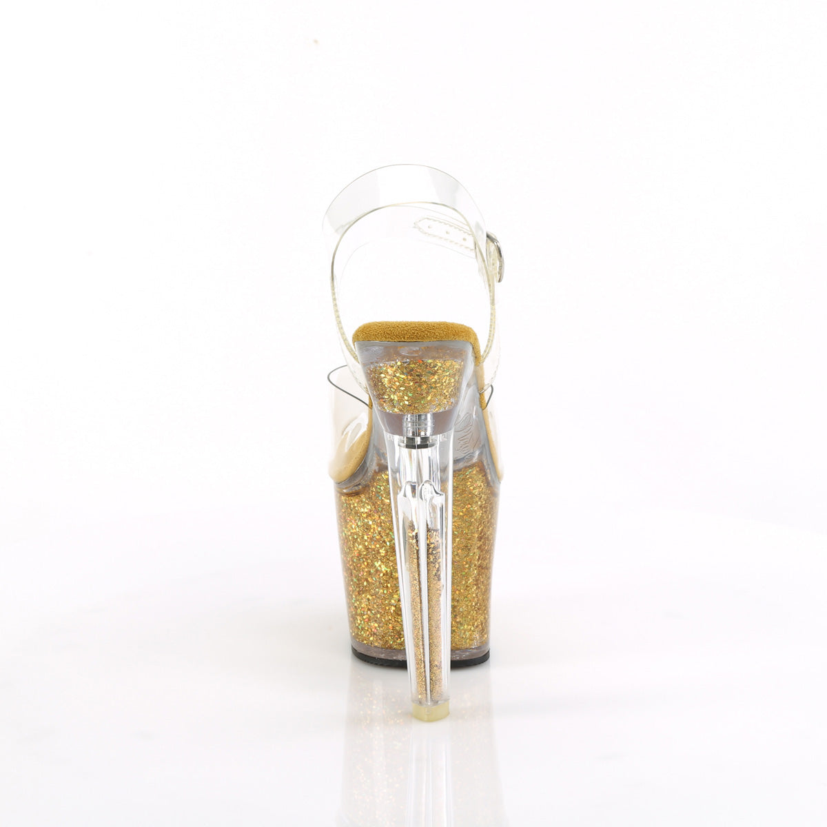 LOVESICK-708SG *7" Heel, 3 1/4" PF Ankle Strap Sandal w/Iridescent Glitters