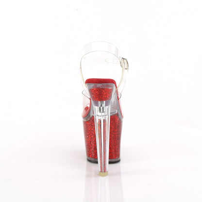 LOVESICK-708SG *7" Heel, 3 1/4" PF Ankle Strap Sandal w/Iridescent Glitters