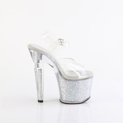LOVESICK-708SG *7" Heel, 3 1/4" PF Ankle Strap Sandal w/Iridescent Glitters