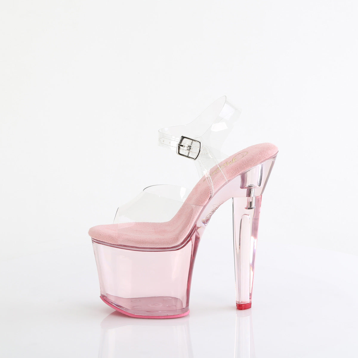 LOVESICK-708T 7" Heart Shaped Heel, 3 1/4" PF Ankle Strap Sandal