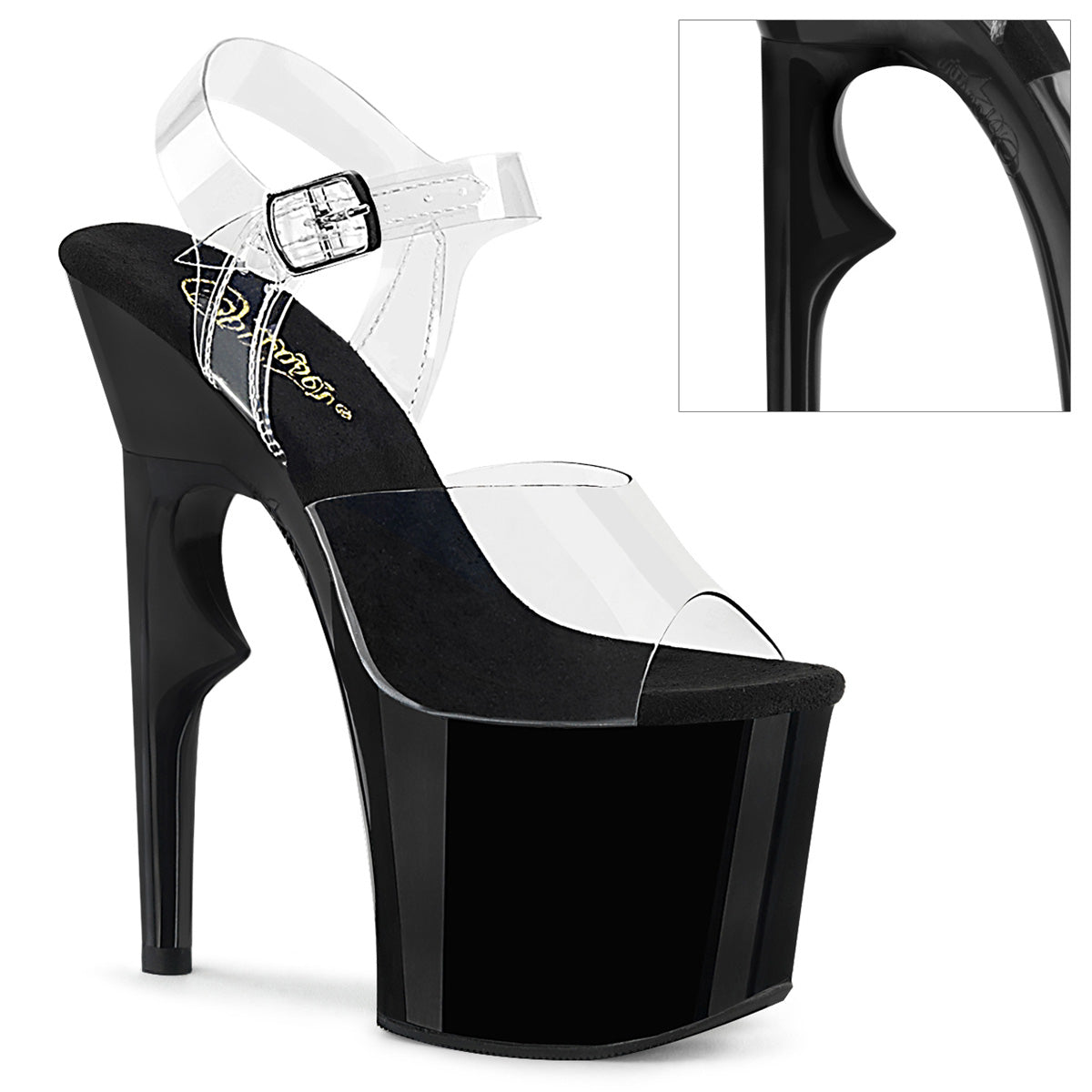 LOVETHORN-708 **7" Rose Thorn Heel, 3 1/4" PF Ankle Strap Sandal
