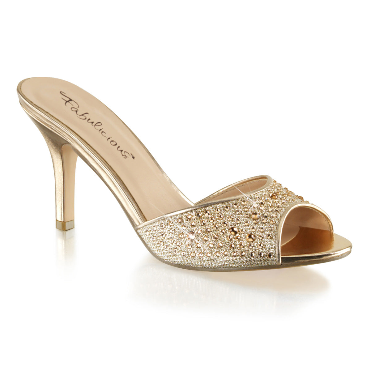 LUCY-01 *3 1/4" Heel, Slide Embellished w/RS Glitter
